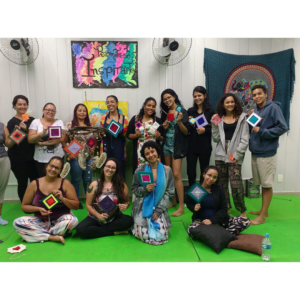 Oficina de Mandalas que aconteceu no "InspirArte - Sagrado Feminino" em Paulínia - SP, nov/2019.